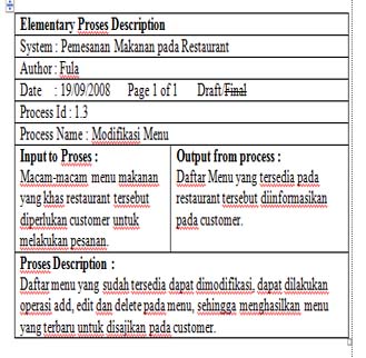 Elementary process Description 3